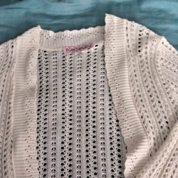 Knit Minded Ivory Colored Open Front Knitted Cardigan/Size 1x (Juniors) - Picture 3 of 6